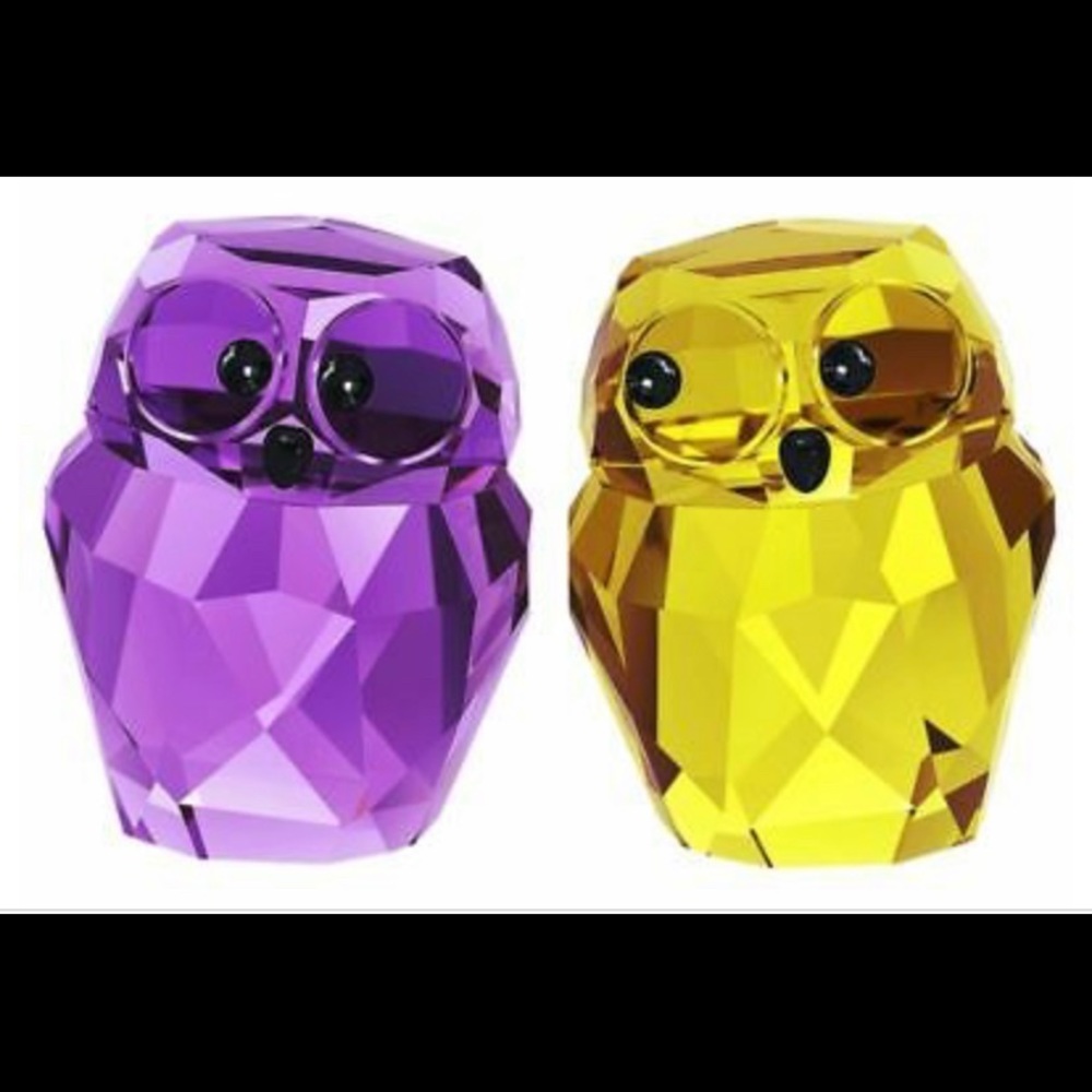 Swarovski “Victor & Victoria” Crystal Owl Set